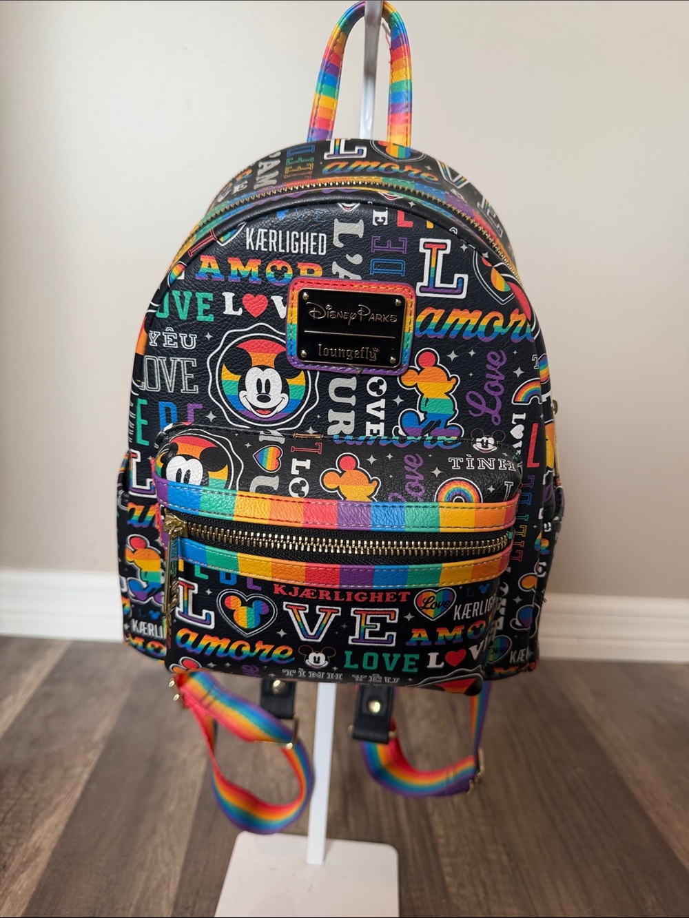 Loungefly x Disney Parks limited edition Rainbow Love Mini Backpack